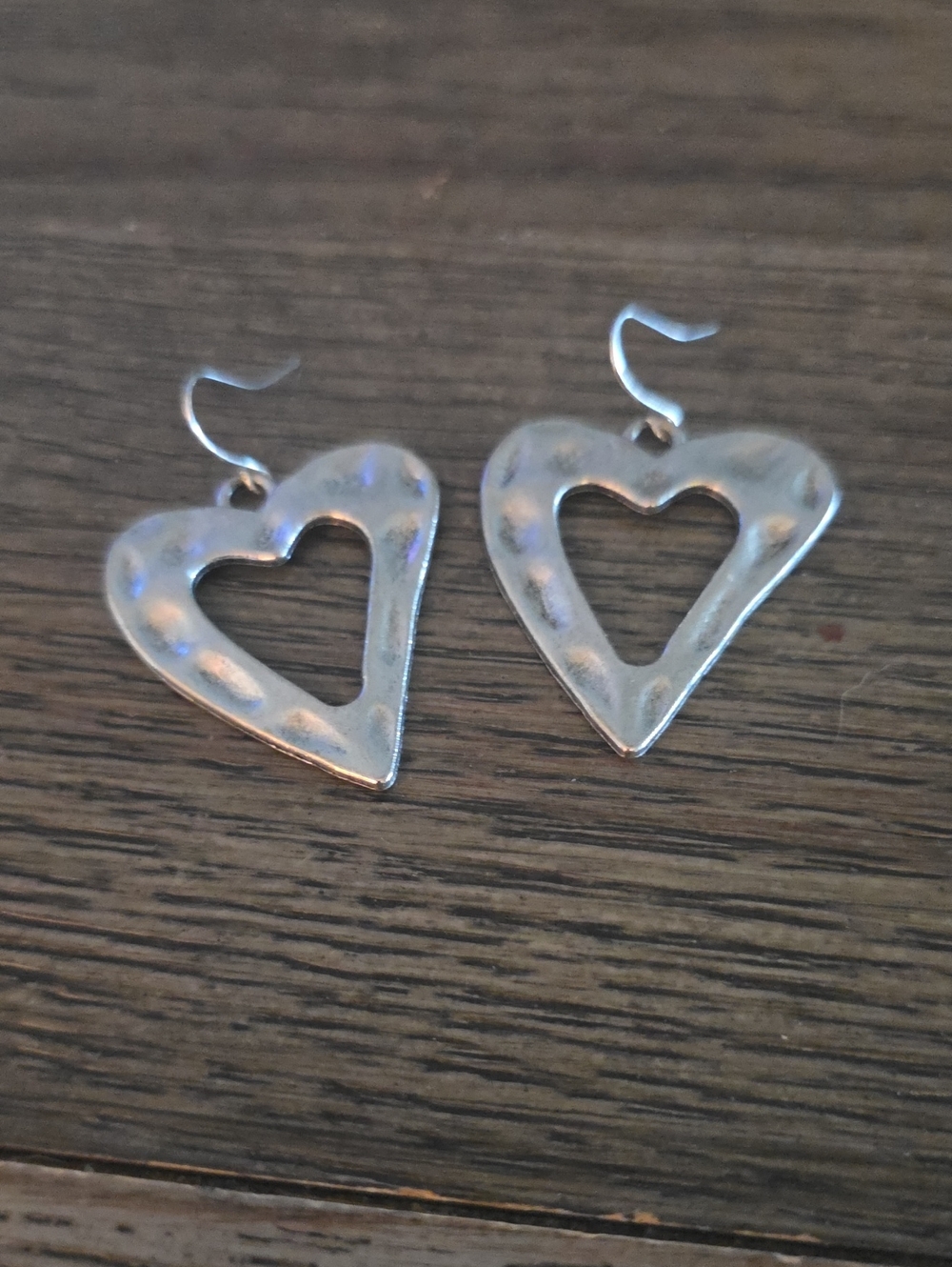 Silver Heart Cutout Drop Earrings - Women Jewelry
